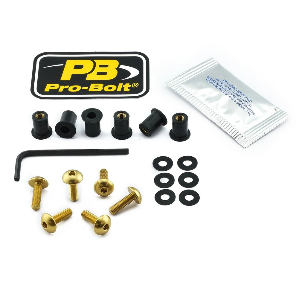 Kåbeboltsæt – 7075-T6 aluminium, guld, SK6 – Pro-Bolt
