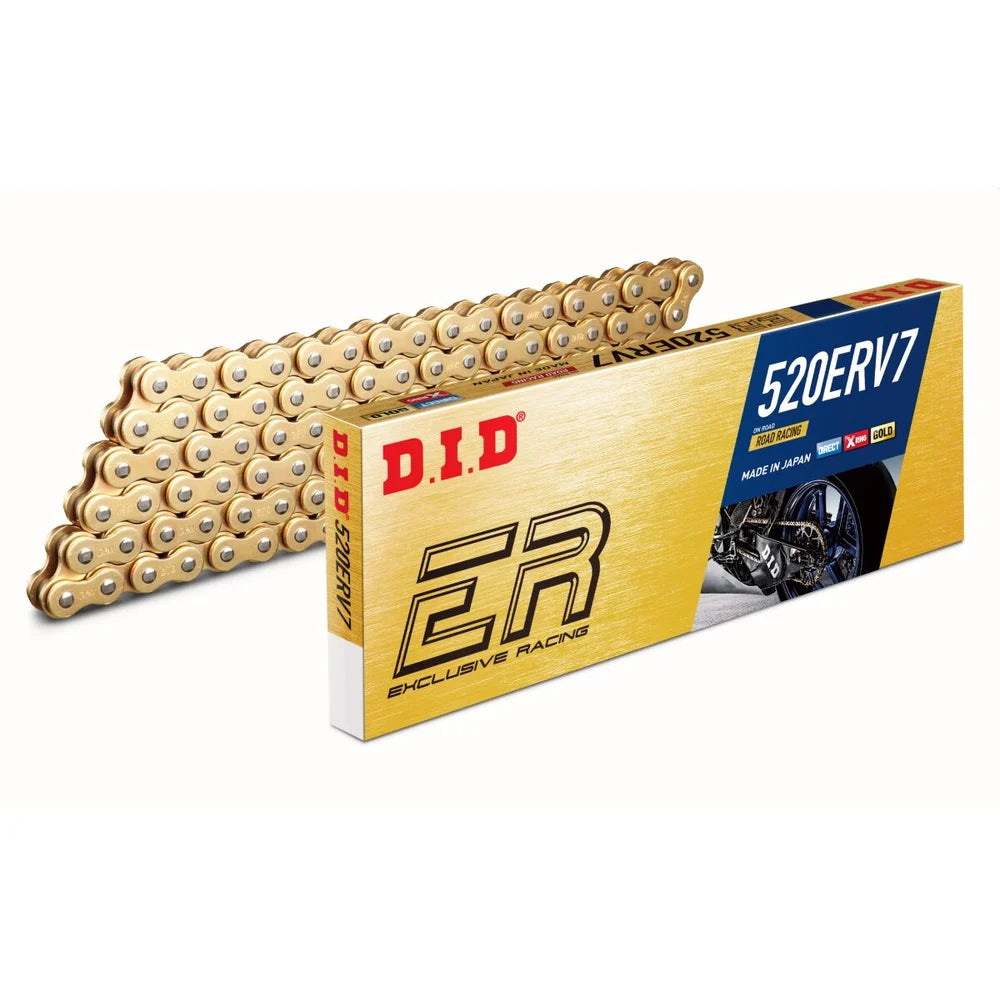 DID 520 ERV7 X-Ring MC-kæde, 116 led i guld – til racing, baneracing og superbike