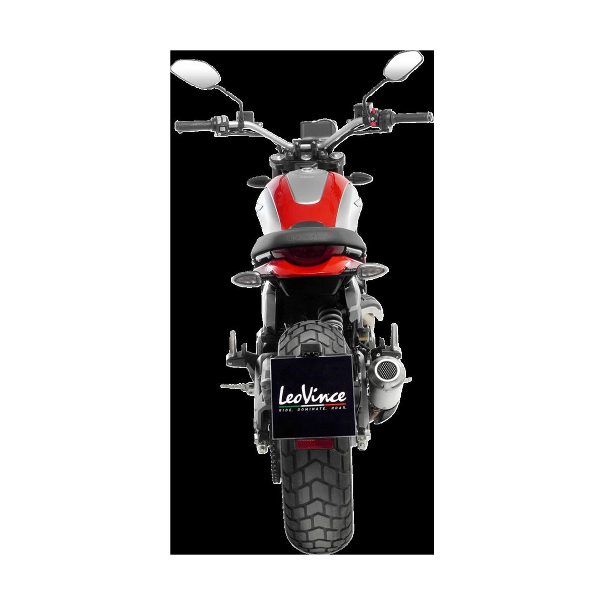 Ducati Scrambler 803 (23-26) LeoVince LV-10 slip-on – rustfri – ekstra produktvisning af lyddæmper, finish og detaljer 4