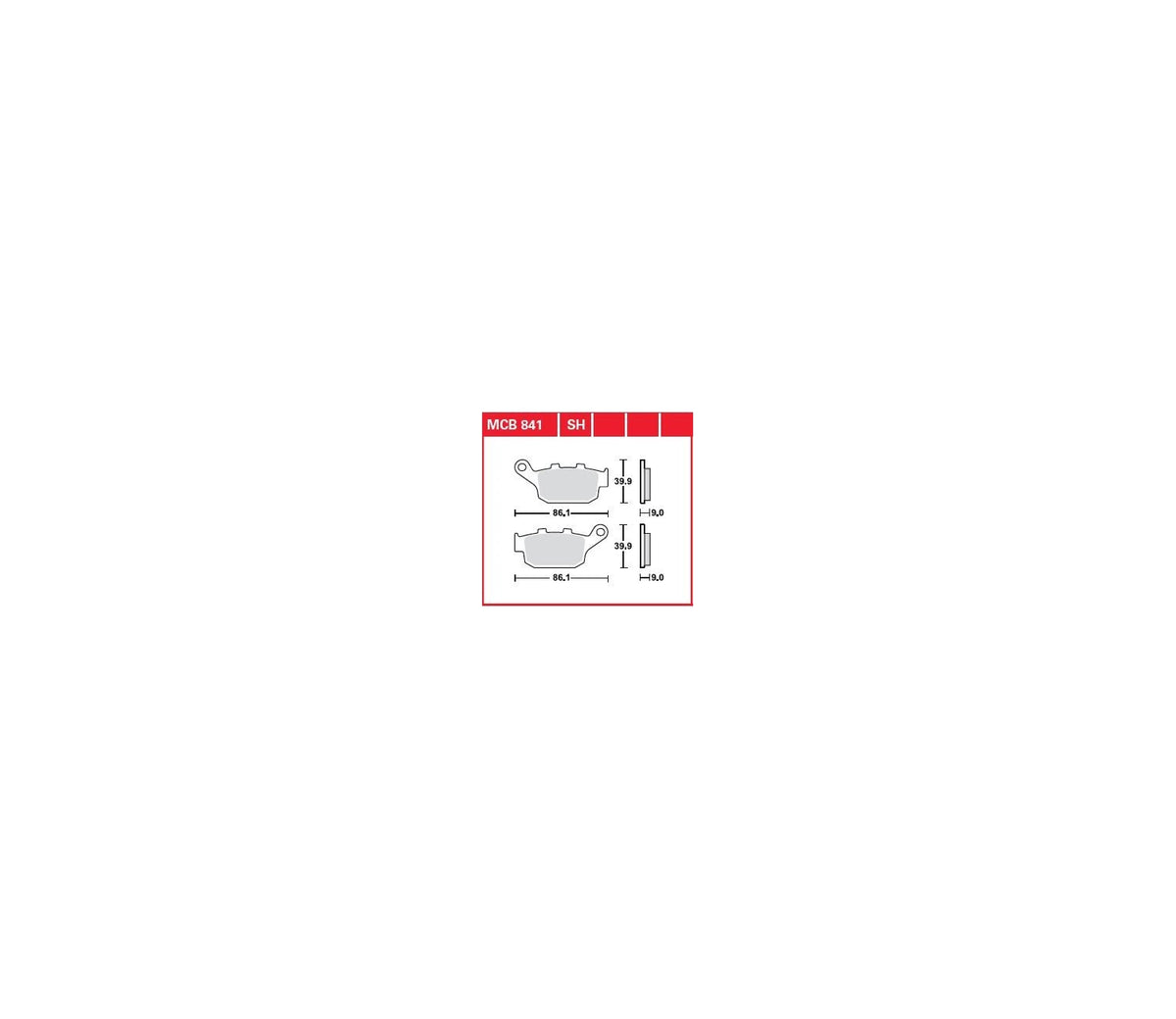 Honda CBR500R 13-26 m.fl. – organiske bremseklodser bag – TRW MCB841 – produktillustration
