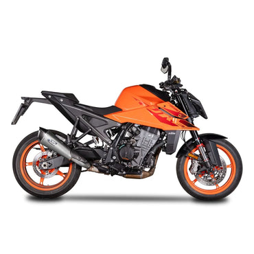 KTM DUKE 990 / DUKE 990 R / RC R 990 (24-26) Konix Evo slip-on, titanium – Spark – produktdetalje fra alternativ vinkel, billede 2