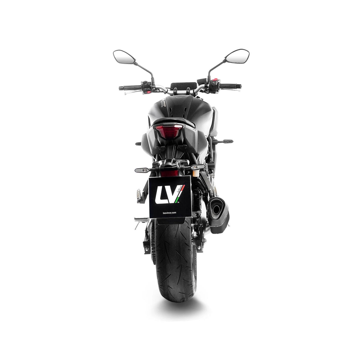Yamaha MT-07 (20-26) LeoVince LV-14 R slip-on – rustfri – godkendt – mat sort – ekstra produktvisning af lyddæmper, finish og detaljer 5