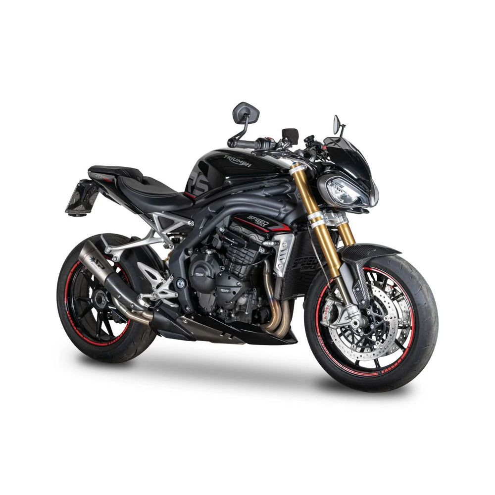 Triumph Speed Triple 1200 (21-26) GRID-O slip-on, titanium – Spark – produktdetalje fra alternativ vinkel, billede 5