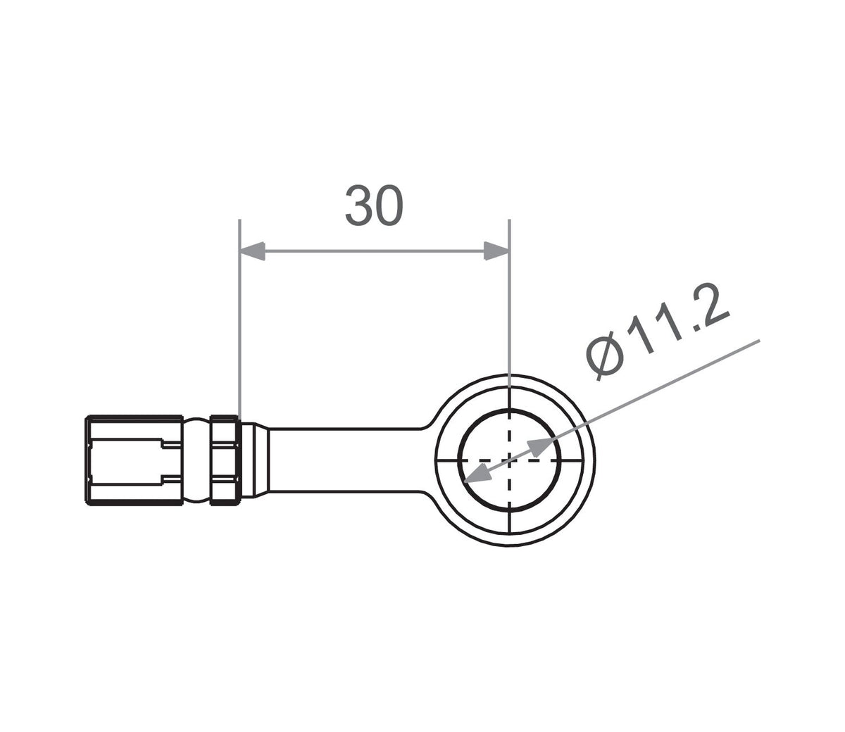 Bremseslangefitting – 7/16" – lige – aluminium – sort – TRW MV11A00S