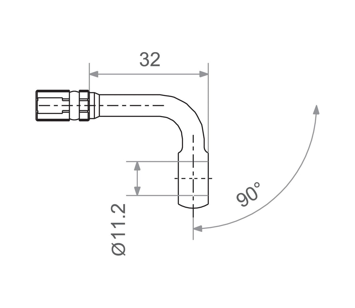 Bremseslangefitting – 7/16" – 90° vinkel – aluminium – sort – TRW MV11D90S