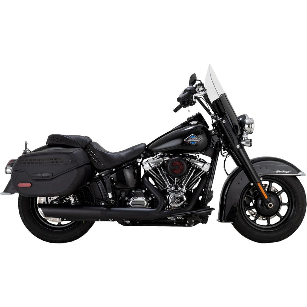 Harley-Davidson Touring / Softail (25-25) Twin Slash slip-on, sort – Vance & Hines