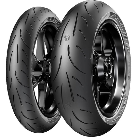 Metzeler Sportec M9 RR 110/70ZR17 54W TL – fordæk – originalt Metzeler MC-dæk med sportsligt greb og præcis styrerespons.