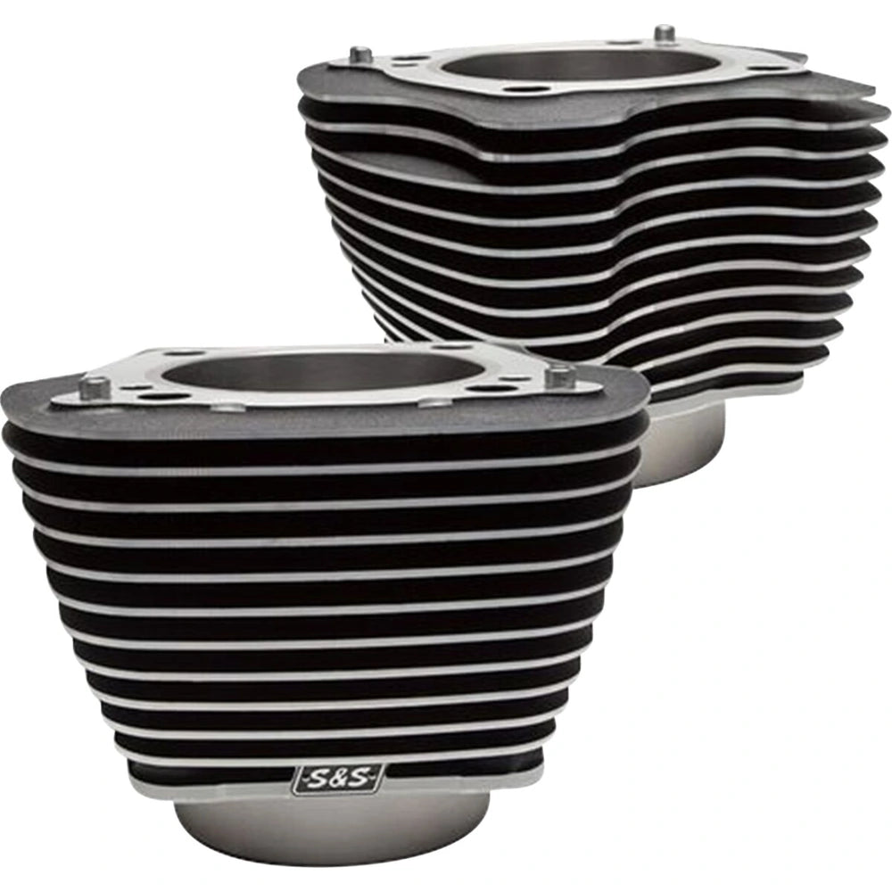 Harley-Davidson modeller (17-25) Cylinder Set, sort / highlighted fins – S&S Cycle