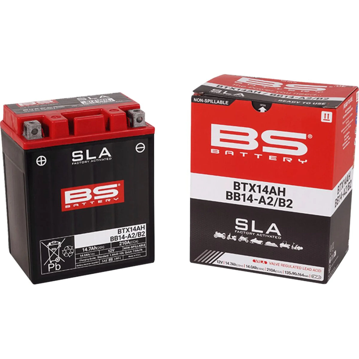 BS Battery BTX14AH/BB14-A2/B2 MC batteri – produktbillede 2