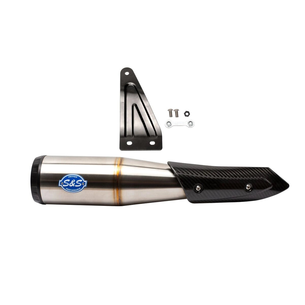 Indian FTR 1200 (19-22) Grand National EC Slip-On Mufflers, børstet – S&S Cycle – alternativ vinkel 3