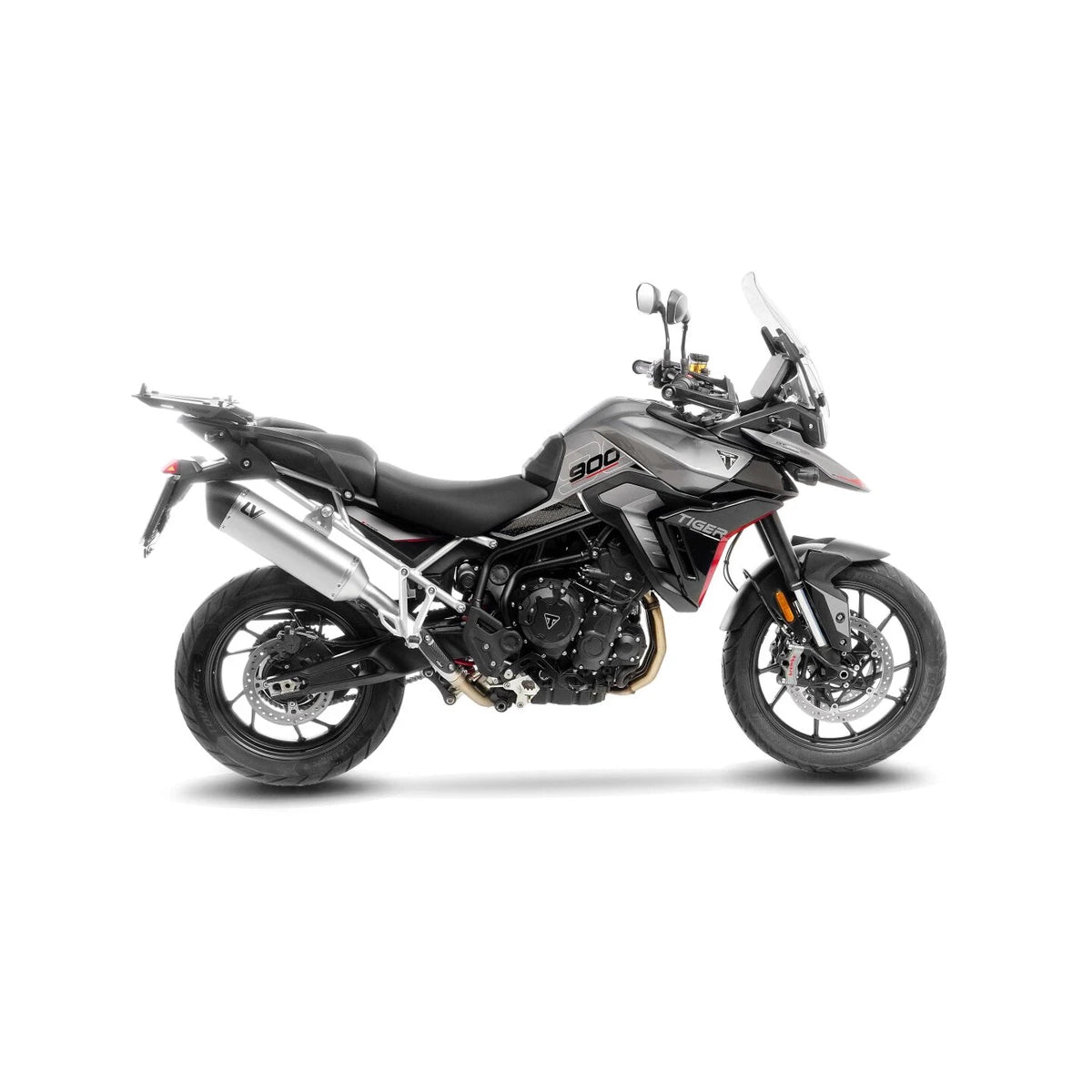 Triumph Tiger 900 GT (24-26) LeoVince LV-14 slip-on – rustfri – titanium-look – 15629 – ekstra produktvisning af lyddæmper, finish og detaljer 4