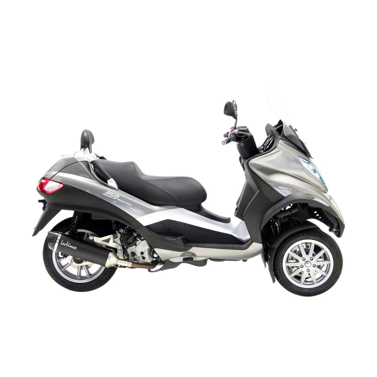 Piaggio MP3 500 LT I.E. (11-16) m.fl. LeoVince Nero slip-on – rustfri – ekstra produktvisning af lyddæmper, finish og detaljer 2