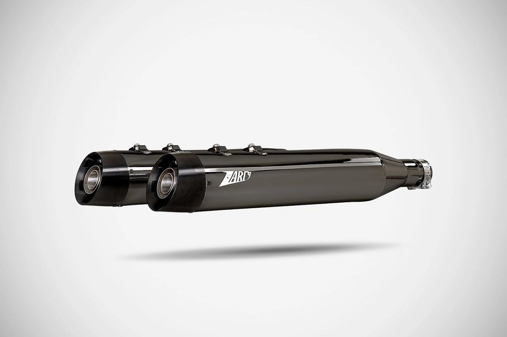 Harley-Davidson Touring (17-24) 4,5" Slash Cut slip-ons, sort krom – Zard – produktbillede 9