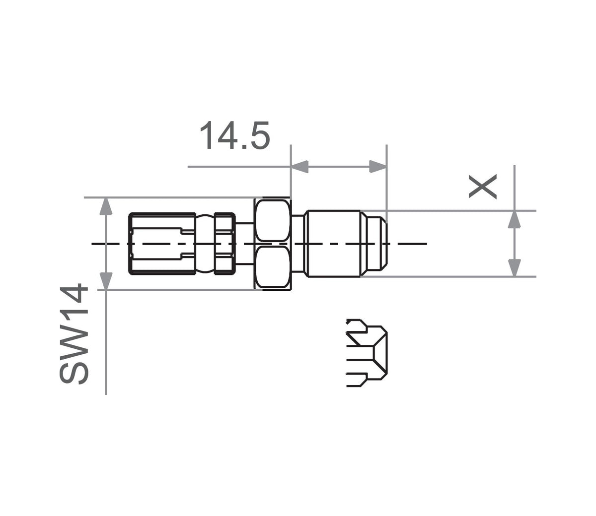 Bremseslangefitting – lige – M10 x 1.0 (japansk) hun – aluminium – sølv – drejelig – TRW MVG100E