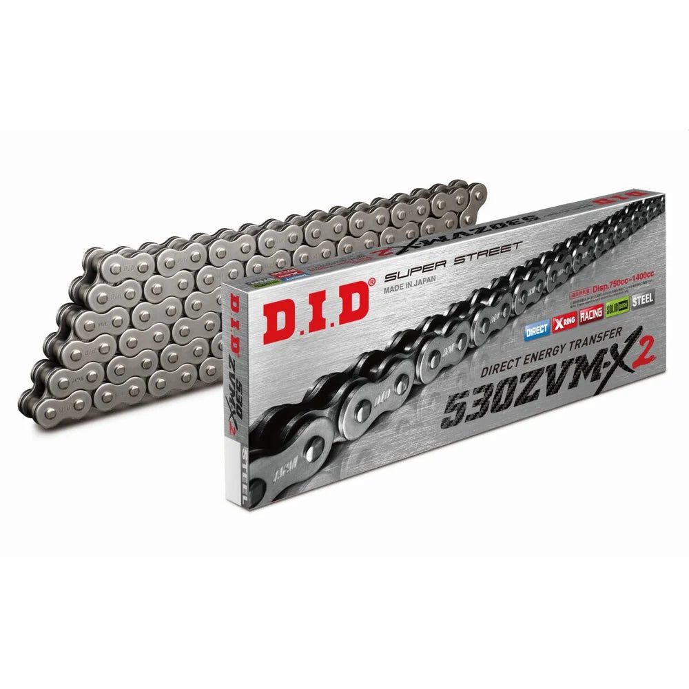 DID 530 ZVM-X2 X-Ring MC-kæde, 114 led i stål – til sport, sport-touring og touring