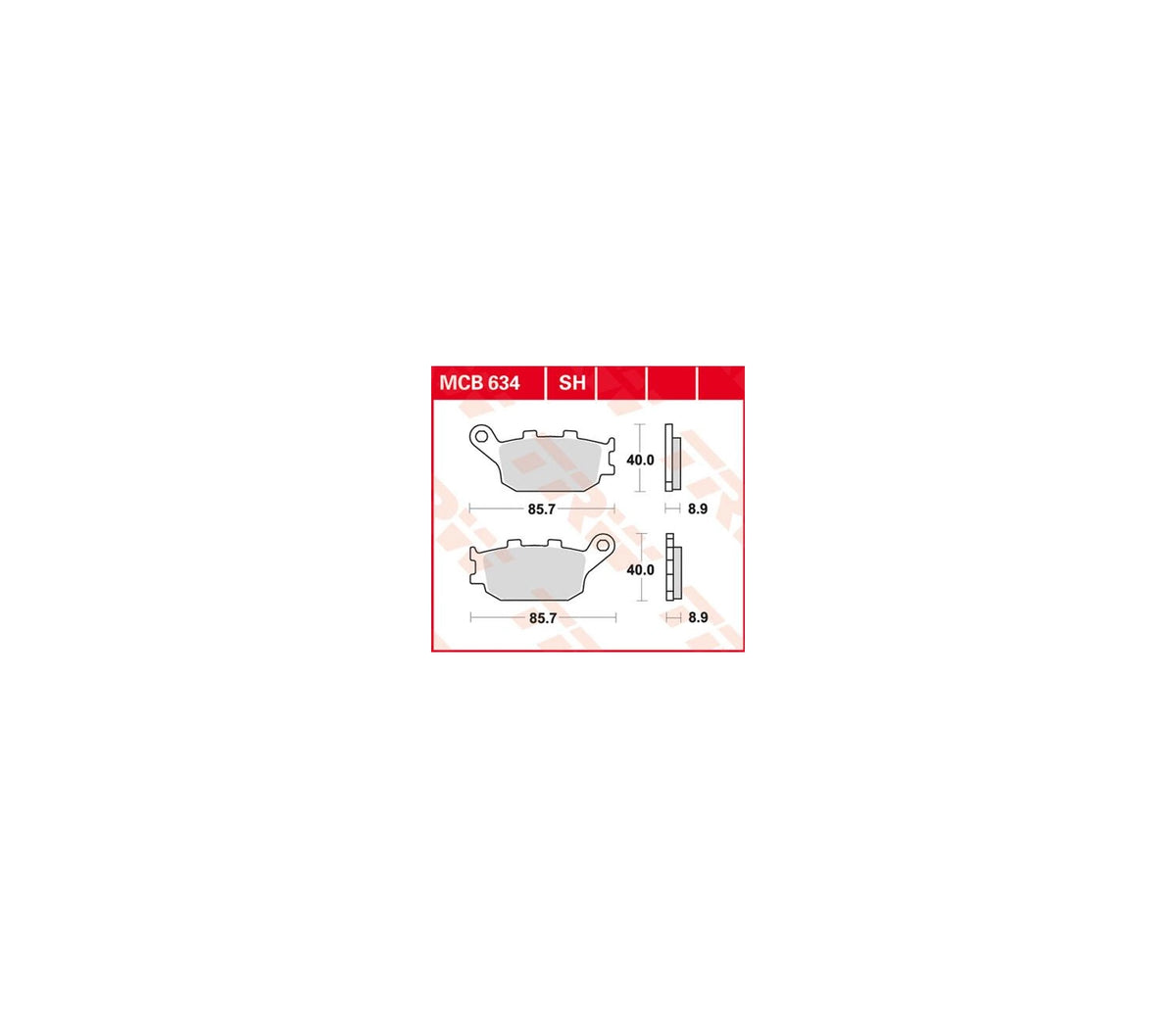 Suzuki DL 650 04-26 m.fl. – SH sinterbremseklodser bag – TRW MCB634SH – produktillustration