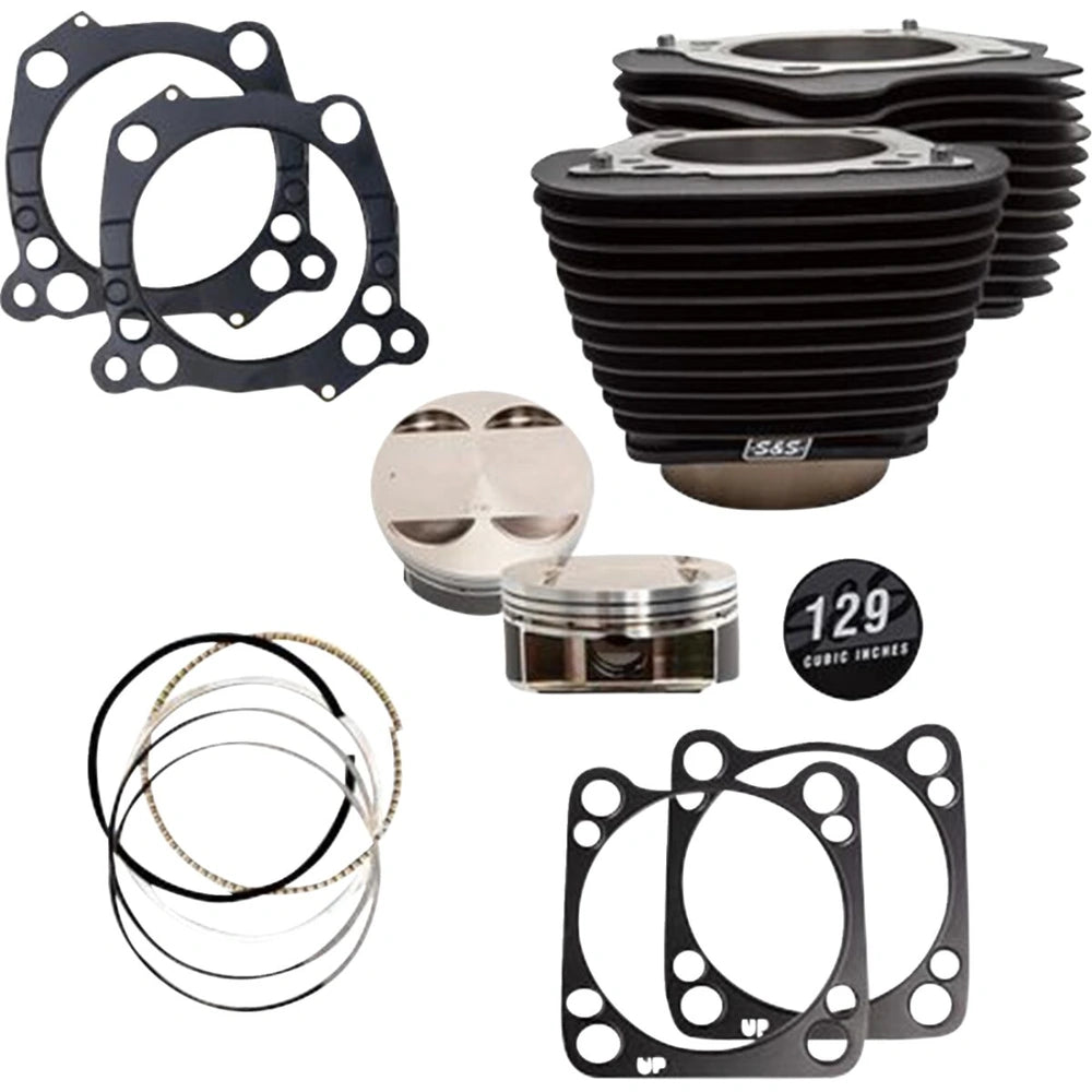 Harley-Davidson modeller (17-23) 129" Big Bore Kit, non-highlighted fins / Powder-Coated / Wrinkle Black – S&S Cycle – ekstra produktvisning 2