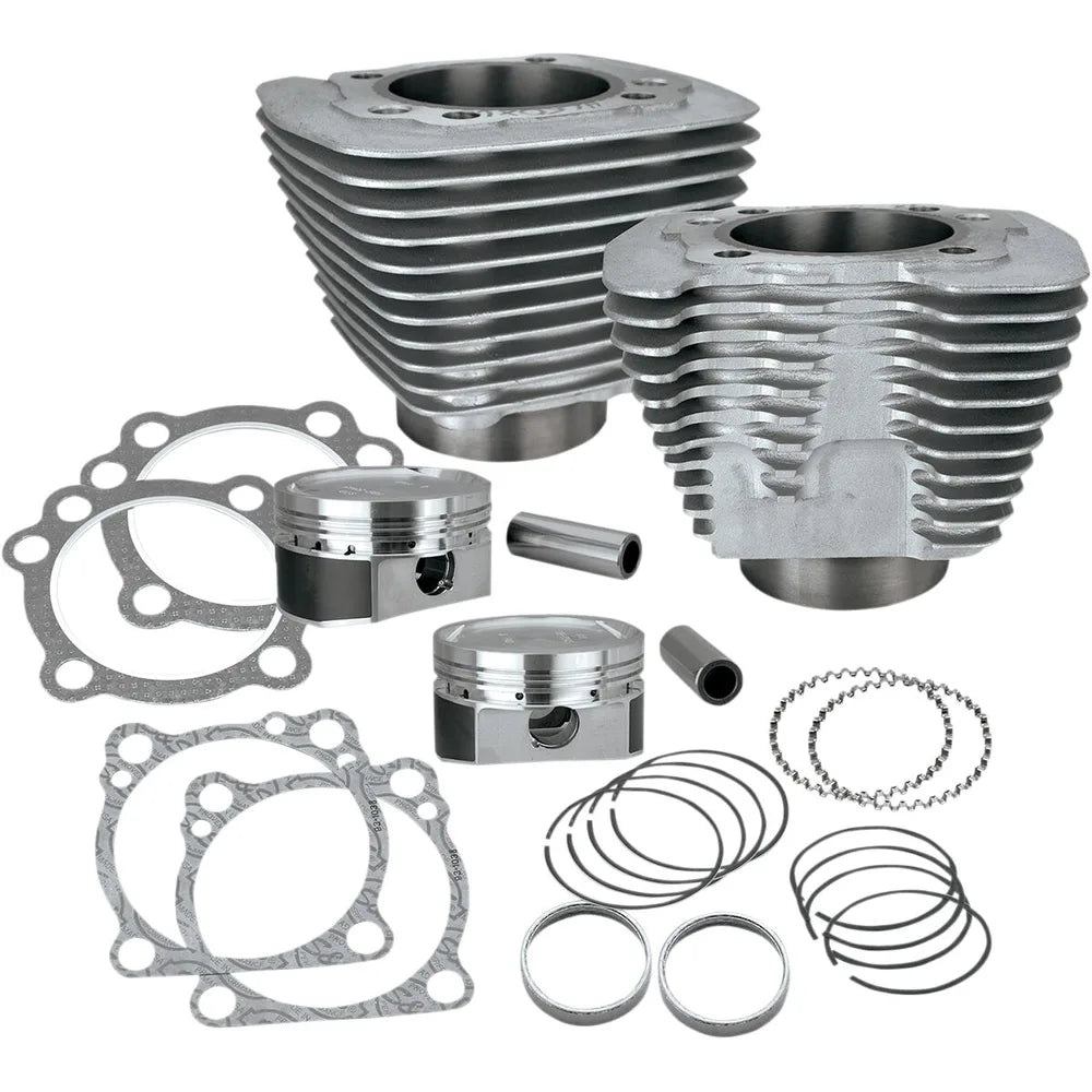 Harley-Davidson Sportster (86-22) 1200cc Conversion Kit for XL883, Powder-Coated / sølv – S&S Cycle