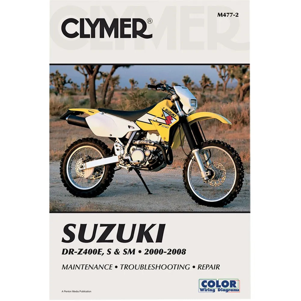 Clymer M477-4 værkstedshåndbog til Suzuki DR-Z400 E/S/SM (2000–2012) – trykt service- og reparationsmanual
