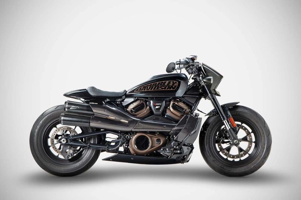 Harley-Davidson Sportster S 1250 (21-24) Top Gun slip-on kit, E5-godkendt, sort – Zard – produktbillede 5
