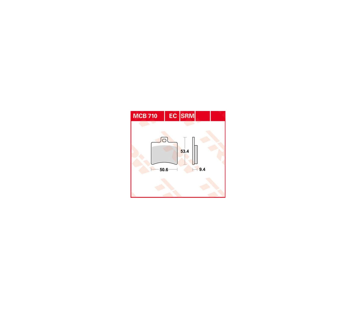 Aprilia SR 50 LC 04-17 m.fl. – organiske bremseklodser bag – TRW MCB710 – produktillustration