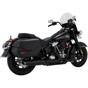 Harley-Davidson Touring / Softail (25-25) Twin Slash slip-on, sort – Vance & Hines – detaljebillede af udstødning og finish 2