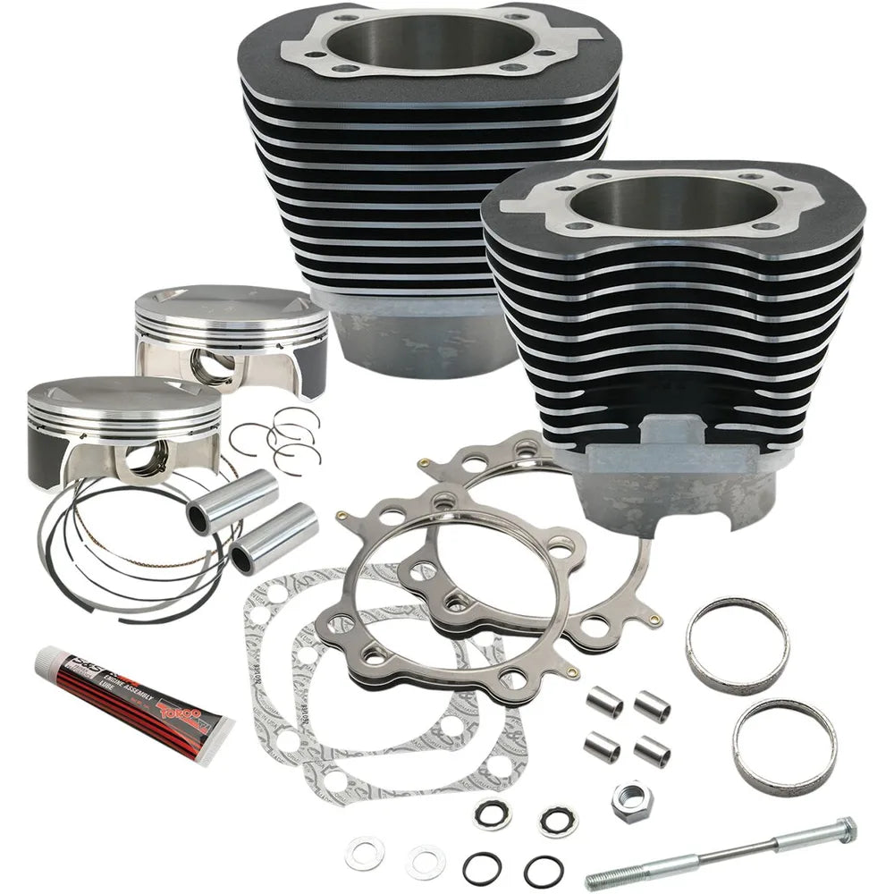 Harley-Davidson modeller (07-17) Big Bore Cylinder Kit, sort – S&S Cycle