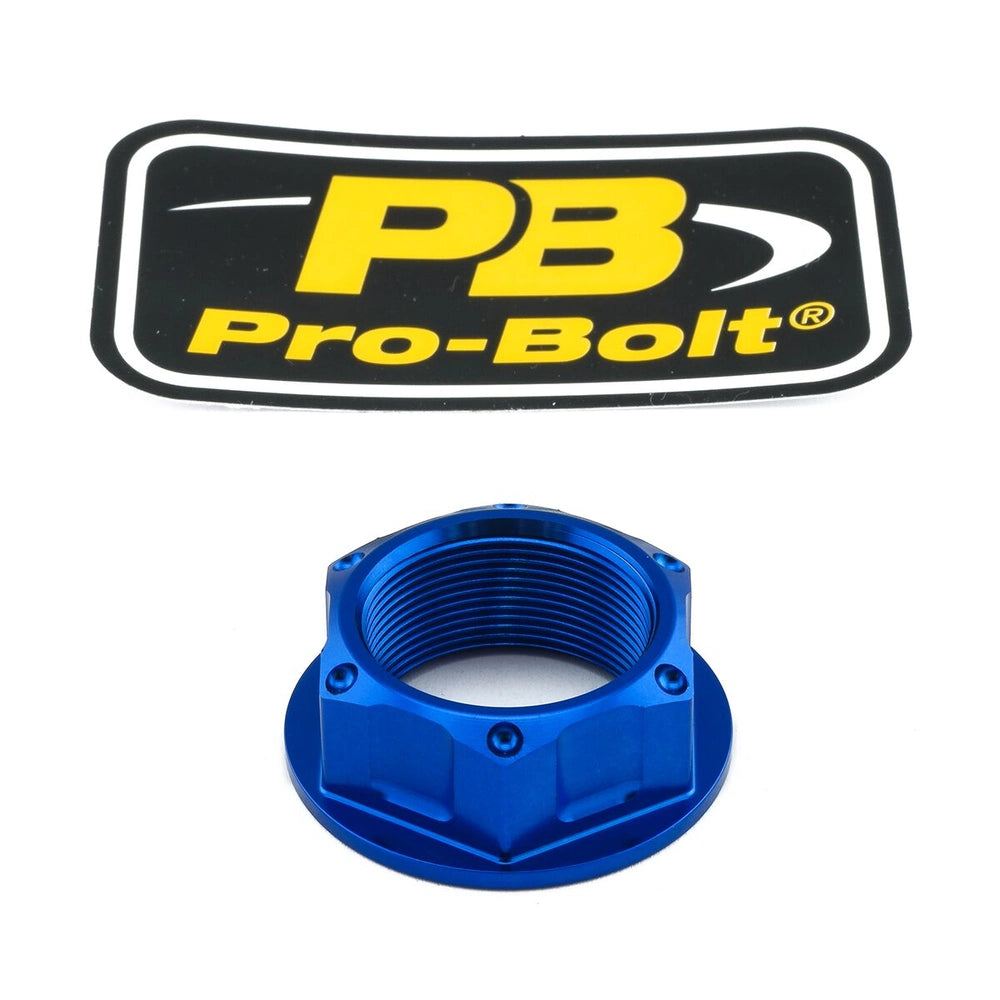 Topbro-møtrik, M24 x 1.00 – 7075-T6 aluminium, blå, LTYOKEO10 – Pro-Bolt