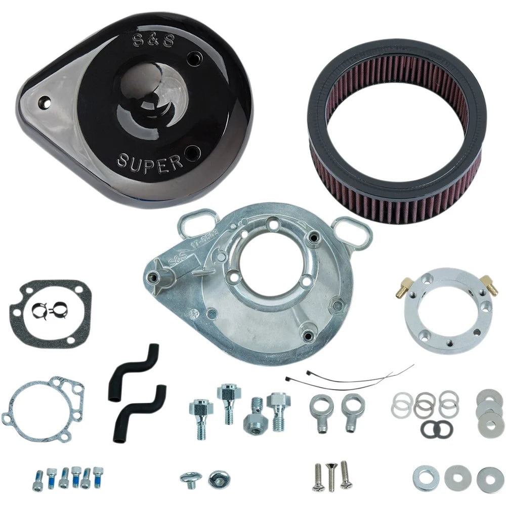 Harley-Davidson modeller (01-17) Teardrop Air Cleaner, Teardrop, sort / Gloss – S&S Cycle