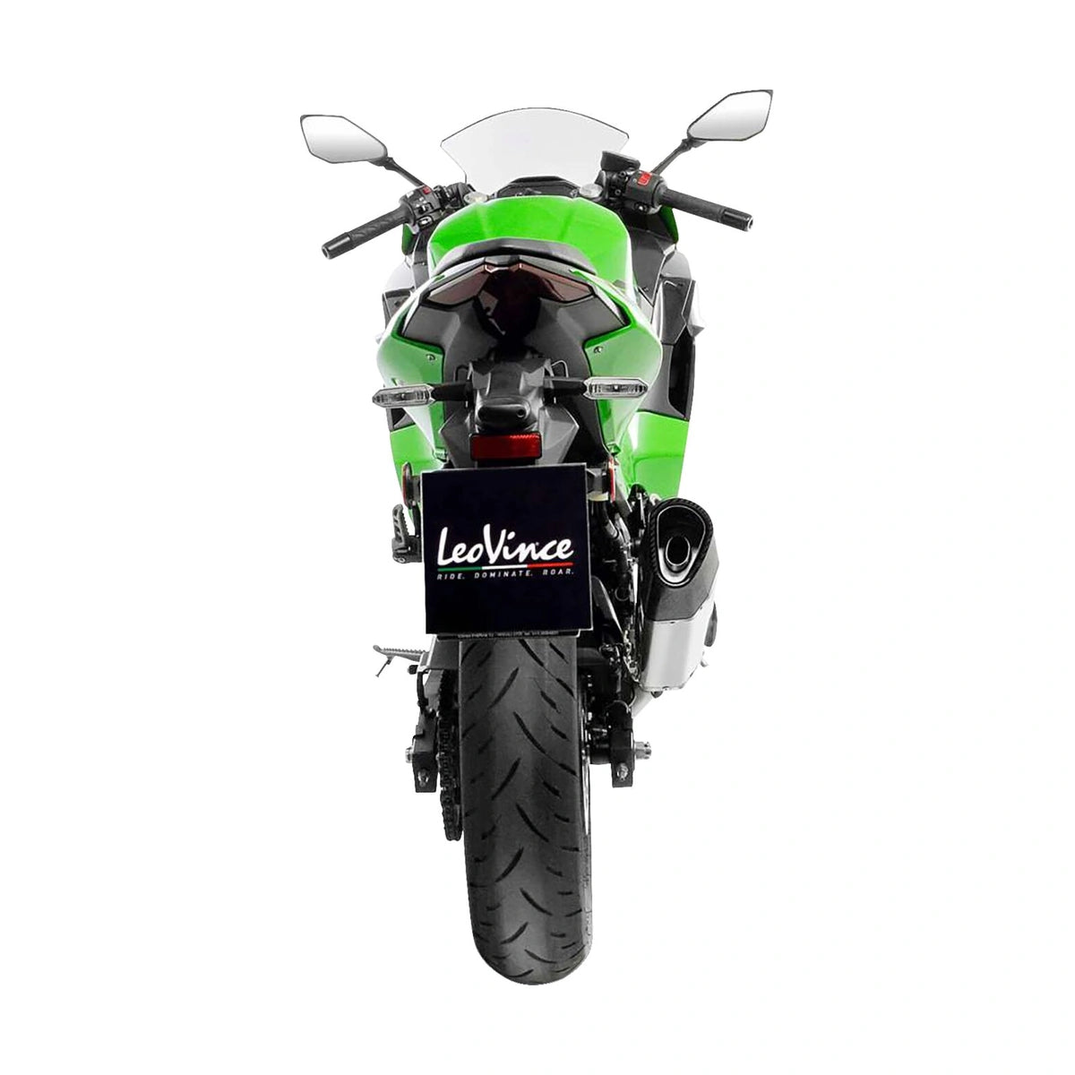 Kawasaki Z400 (19-26) m.fl. LeoVince LV-14 R slip-on – rustfri – ekstra produktvisning af lyddæmper, finish og detaljer 4