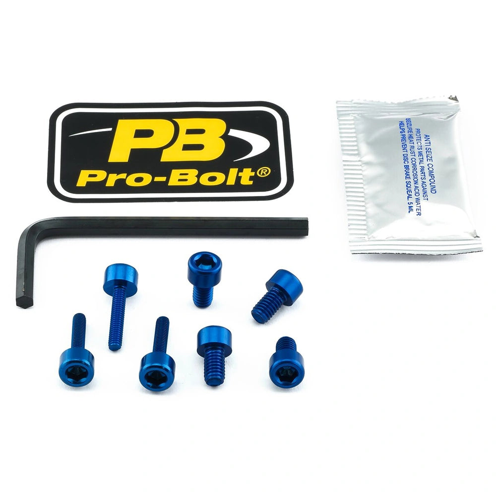 Tankdækselboltsæt, 7 stk. – 7075-T6 aluminium, blå, THO089 – Pro-Bolt