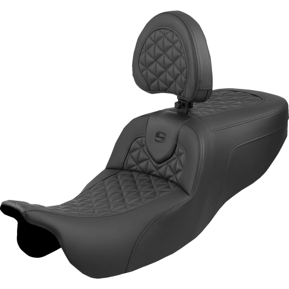 Harley-Davidson Touring (15-25) Roadsofa 2-up sæde Gripper med førerryglæn – Saddlemen