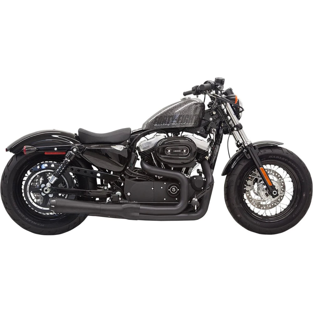 Harley-Davidson Sportster (14-22) Road Rage II Mega Power 2-i-1 komplet udstødning, sort pulverlakeret – Bassani