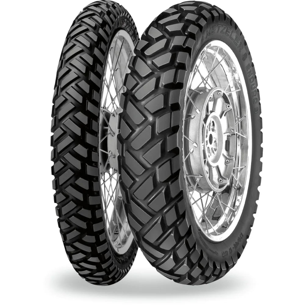 Metzeler Enduro 3 Sahara 120/80-18 62S TT – bagdæk – originalt Metzeler MC-dæk med kontrol på asfalt og løst underlag.
