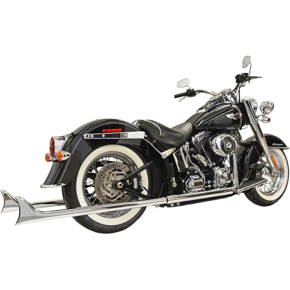 Harley-Davidson Softail (89-17) True Duals komplet udstødning med Fishtail-dæmpere, krom, 39" – Bassani