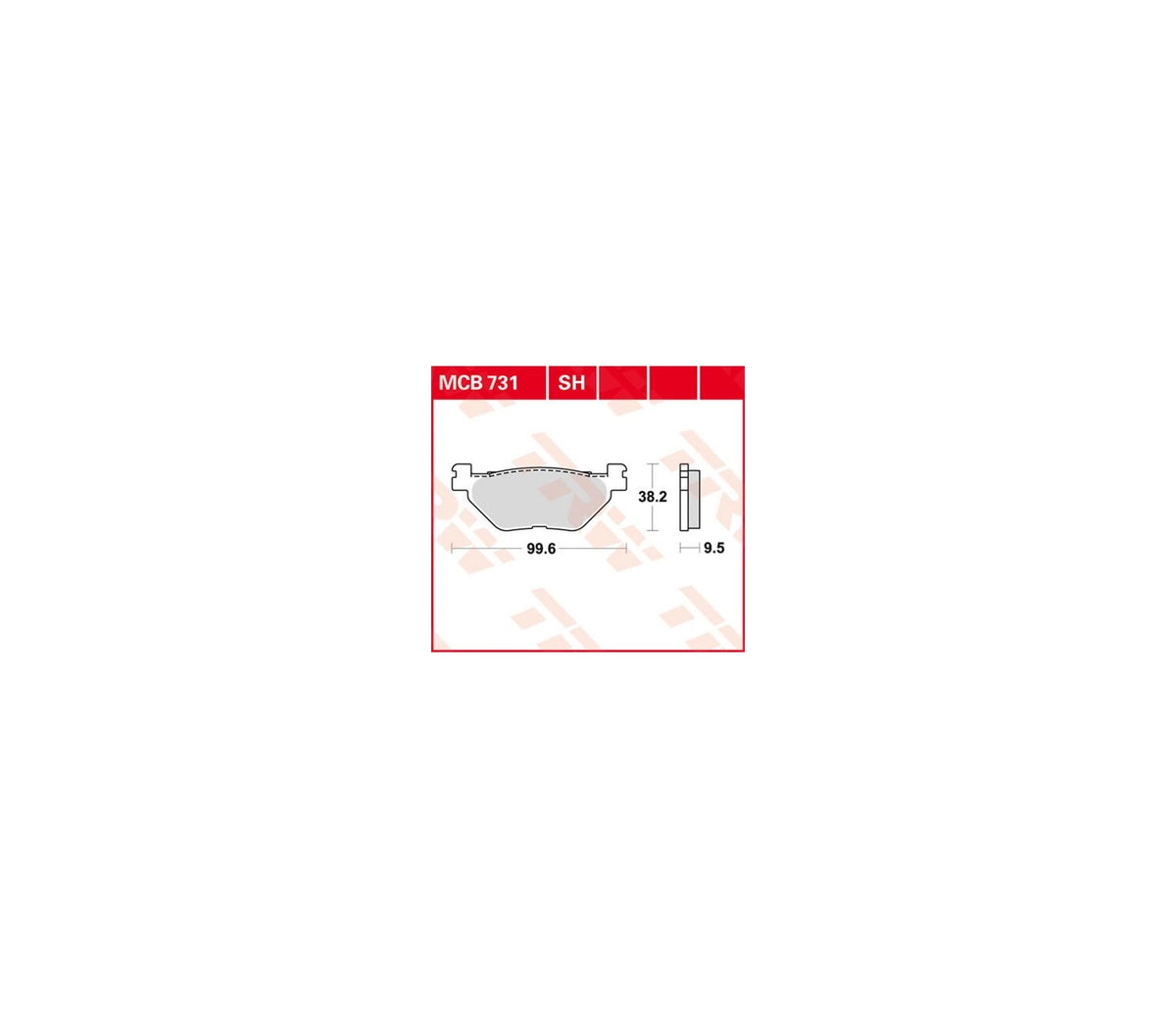 Yamaha FJR 1300 01-24 m.fl. – organiske bremseklodser bag – TRW MCB731 – produktillustration