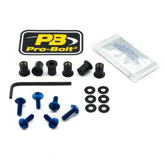 Kåbeboltsæt – 7075-T6 aluminium, blå, SK6 – Pro-Bolt
