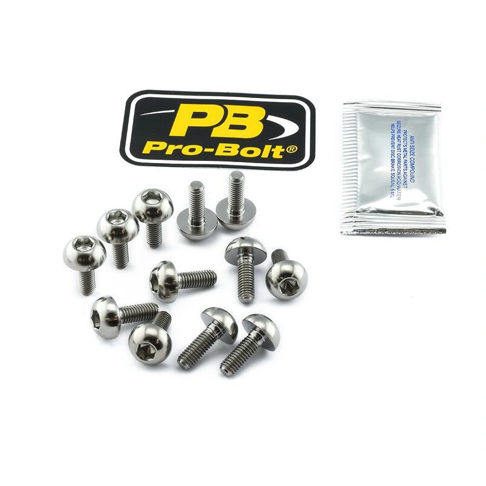 Bremsekaliberboltsæt, 12 stk. – Grade 5 titanium, TI12DISCHONF – Pro-Bolt