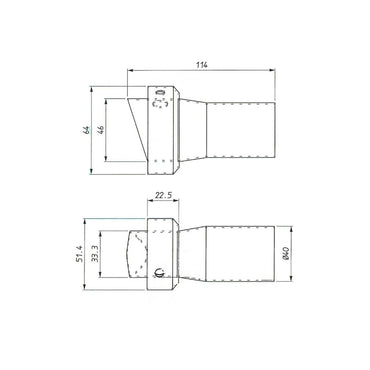 dB-killer til Spark Force-lyddæmpere – Spark – måltegning og tekniske dimensioner, billede 2
