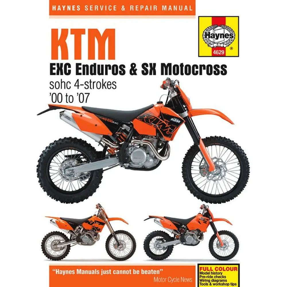 KTM EXC/SX 4-takt (2000–2007) værkstedshåndbog – Haynes – Haynes værkstedsmanual til service og reparation