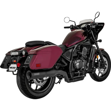 Honda Rebel (21-24) Hi-Output slip-on, sort – Vance & Hines – detaljebillede af udstødning og finish 2