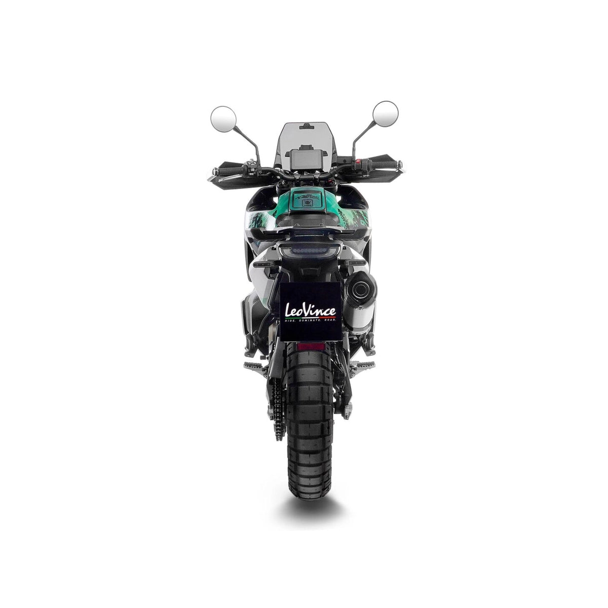 KTM 790 Adventure (19-26) m.fl. LeoVince LV One EVO slip-on – rustfri – godkendt – titanium-look – 14414E – ekstra produktvisning af lyddæmper, finish og detaljer 5