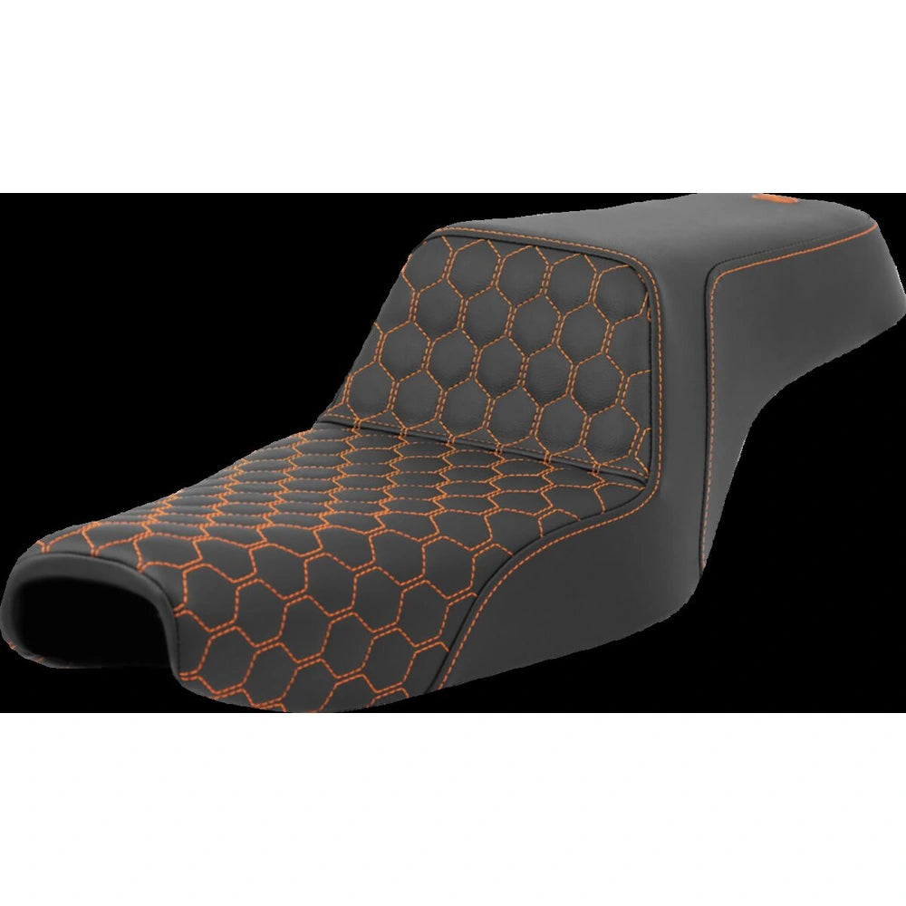Harley-Davidson Sportster (04-22) Step-Up 2-up sæde Honeycomb orange syning – Saddlemen