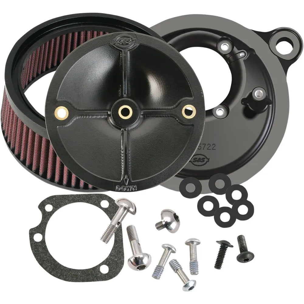 Harley-Davidson Twin Cam (99-15) Super Stock Stealth Air Cleaner Kit, CV / Super Stock, Round, sort – S&S Cycle