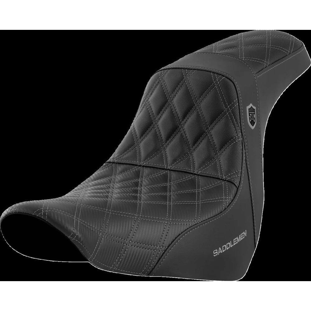 Harley-Davidson Softail (18-26) Pro Series SDC Performance 2-up sæde Black Gripper Lumbar/ Carbon Fiber grå syning – Saddlemen