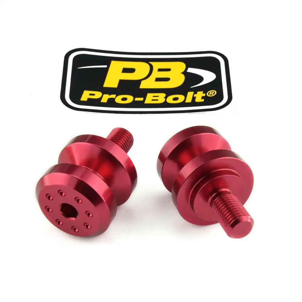 Paddock-spools, M10 x 1,25 (M10 x 1.25), 2 stk. – 7075-T6 aluminium, rød, BOB10 – Pro-Bolt