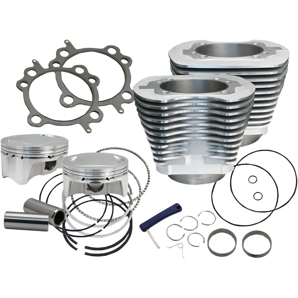 Harley-Davidson modeller (07-17) Big Bore Cylinder Kit, sølv – S&S Cycle