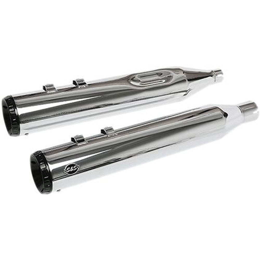 Harley-Davidson Touring (17-25) GNX Slip-On Mufflers, krom, Tuxedo Black end cap – S&S Cycle