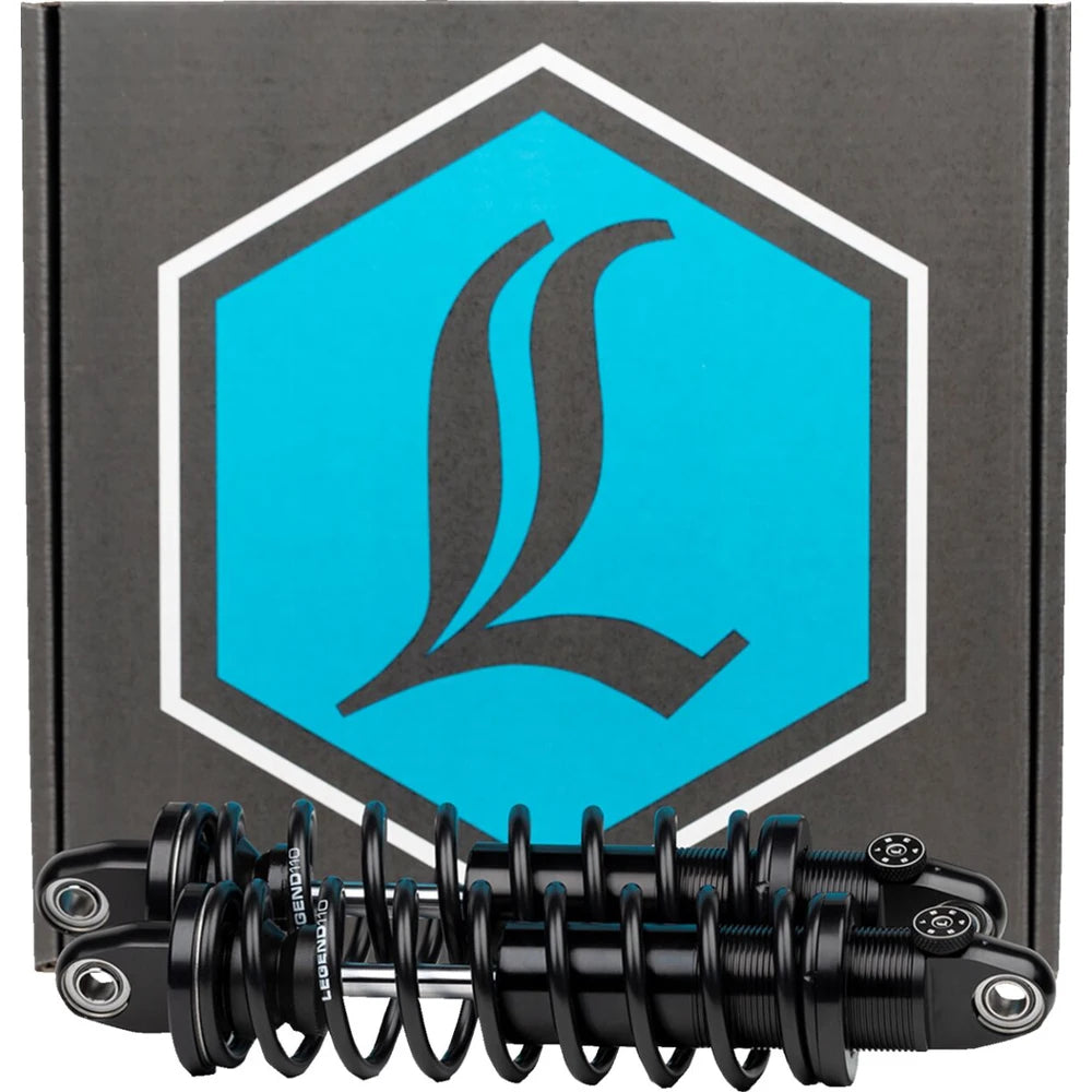 Legend Suspension Harley-Davidson Touring (99-26) REVO-A støddæmpersæt, 12", Standard Duty, sort – for bedre komfort, kontrol og stabilitet