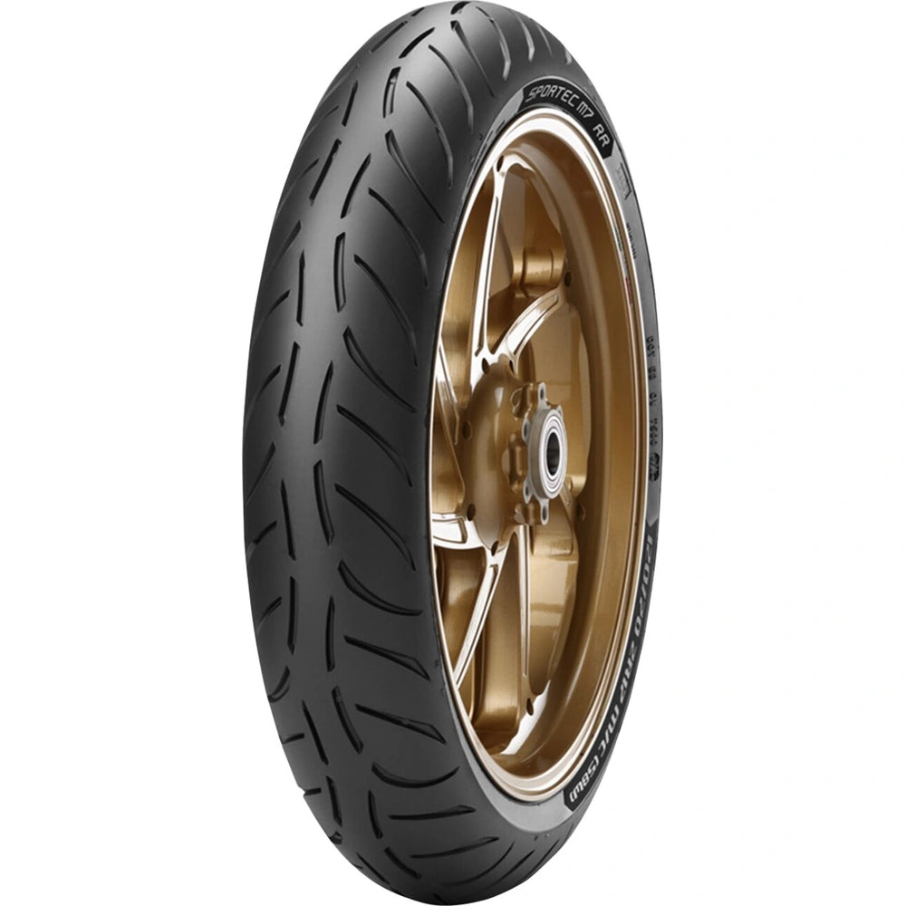 Metzeler Sportec M7 RR 110/70ZR17 54W TL – fordæk – originalt Metzeler MC-dæk med sportsligt greb og præcis styrerespons.
